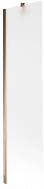 Mexen Next, vaňová zástena 1-krídlová 50 x 150 cm, fixné krídlo, 6 mm námraza sklo, ružové zlato profil, 895-050-000-00-30-60