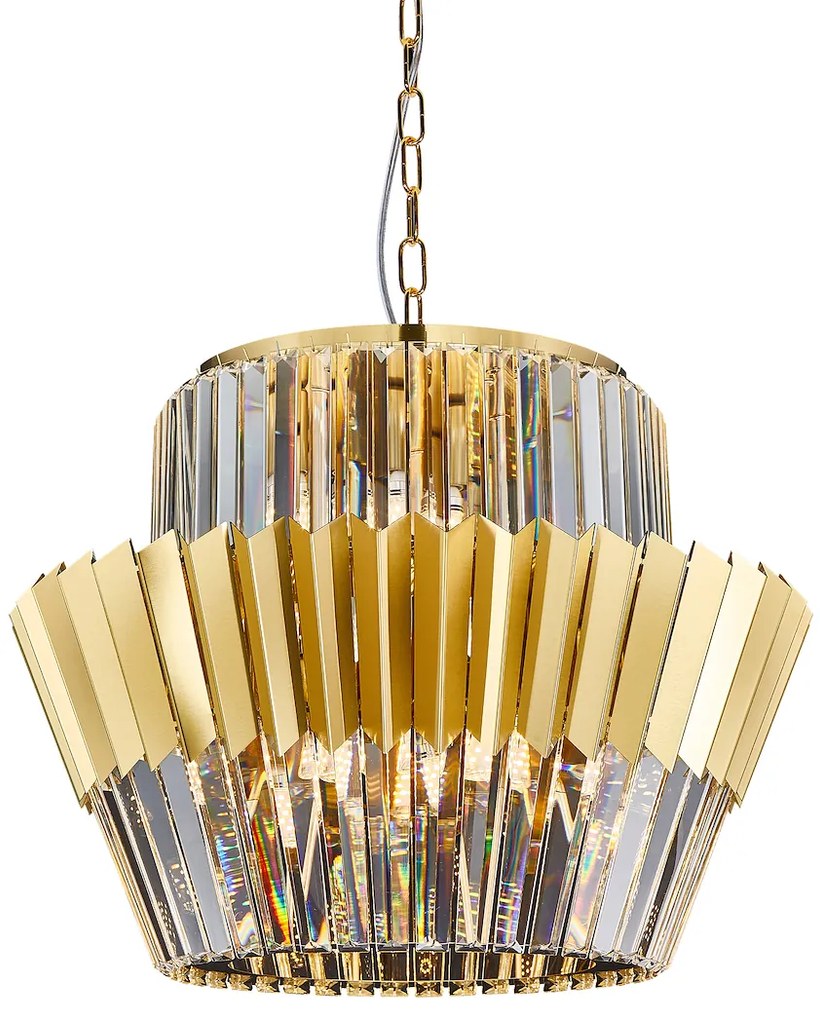 Luster Donna, 1x krištáľové/zlaté kovové tienidlo, (fi 55cm), g