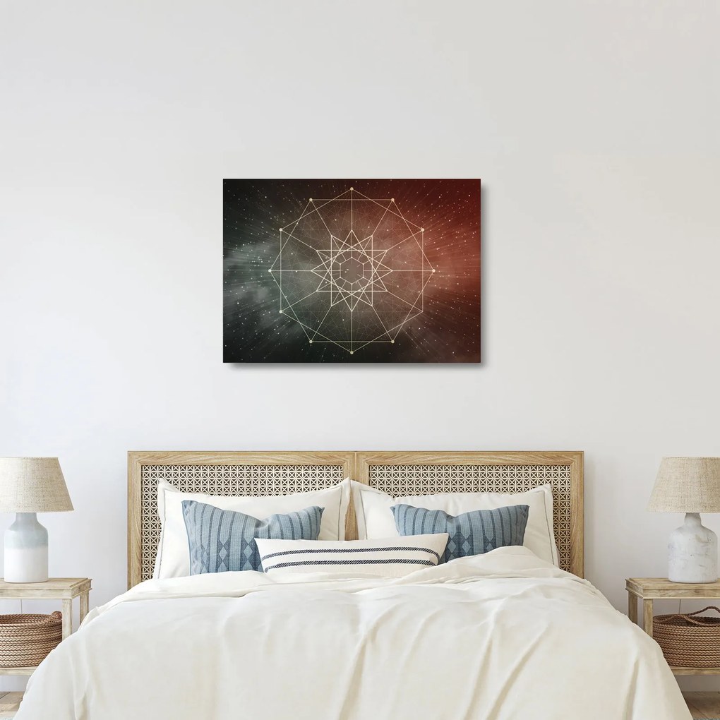 Sklenený obraz - Vesmírny dodecagram (70x50 cm)