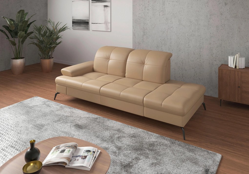XXXLutz LEŇOŠKA, textil, koža, cappuccino Sit & More - Online Only obývacie izby - 00014401177W