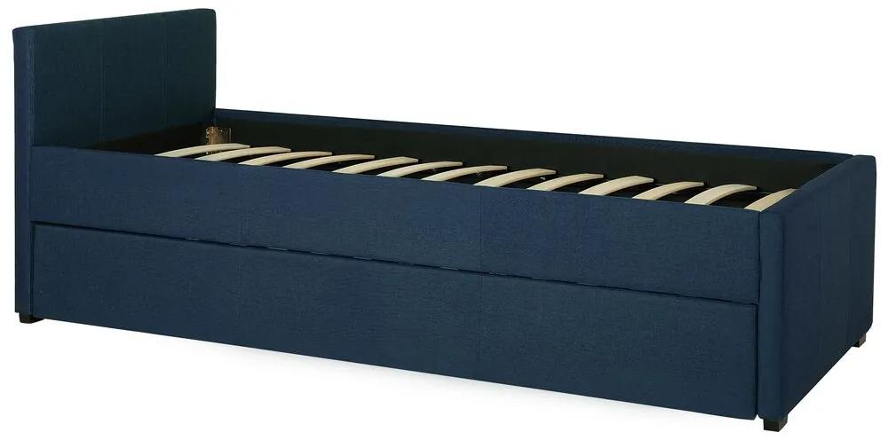 Čalúnená posteľ 90 x 200 cm modrá MARMANDE Beliani