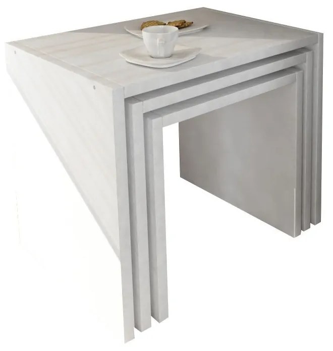 Sada 3 odkladacích stolíkov ZARIEL biela