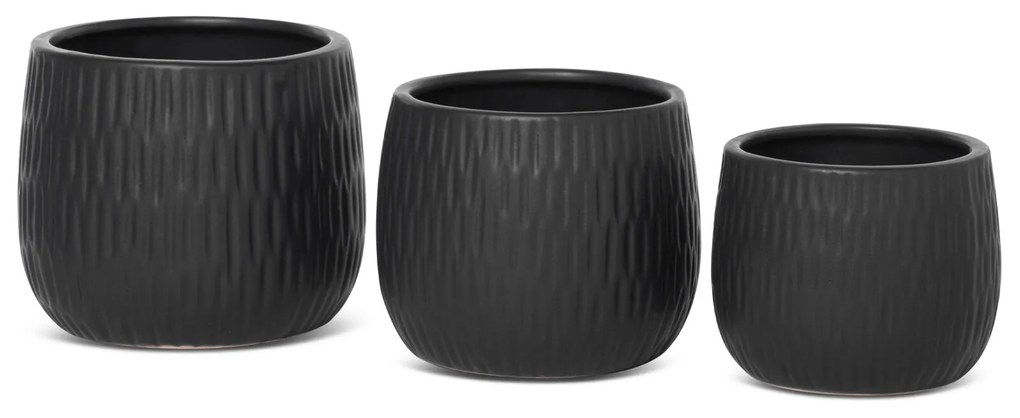 KERAMICKÝ KVETINÁČ (FI) 14X12 CM ČIERNA