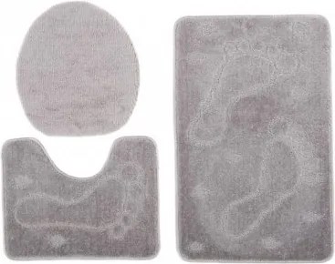 Sada kúpeľňových koberčekov MONO 1001 sivý 6213 3PC STOPA