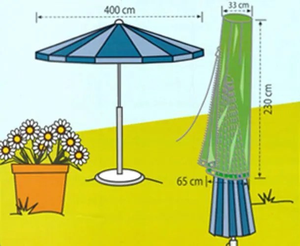 Obal na slnečník s priemerom do 4 m - zelený