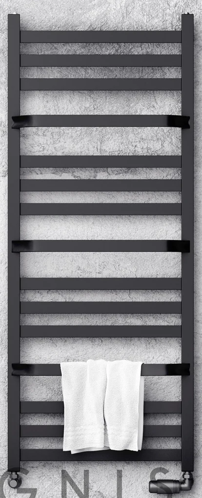 Regnis LOX DUO, vykurovacie teleso 530x1800mm, 765W, čierna matná, LOXDUO1810/540/D50/LG/BLACK