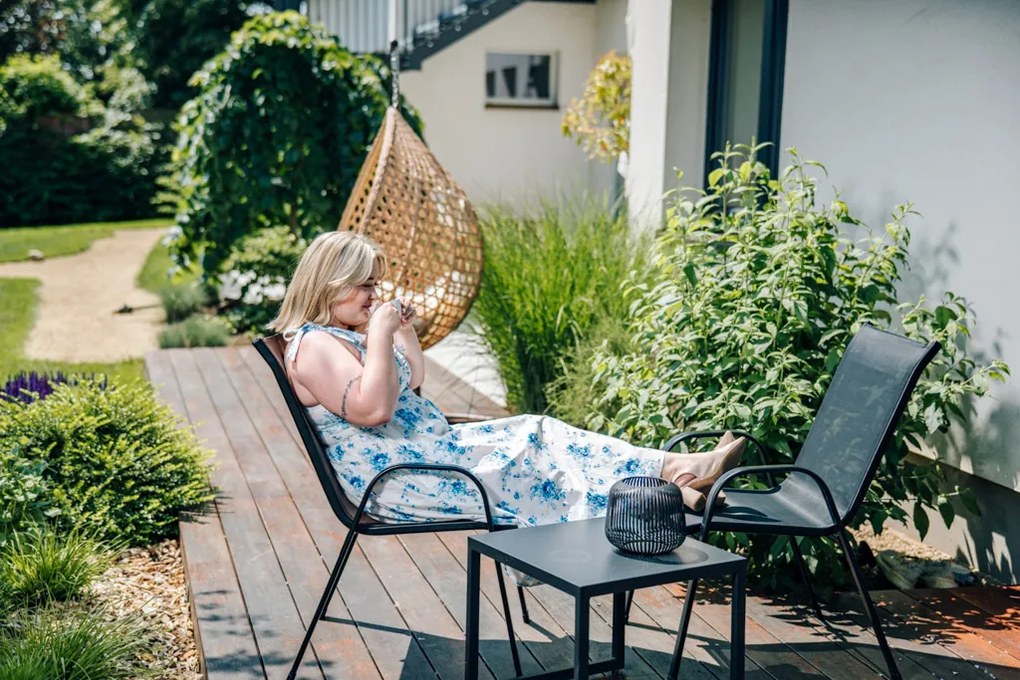 Záhradné kreslá TAVERNO set 4 ks sivá/čierna