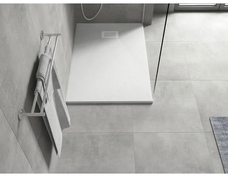 Mexen Hugo, obdĺžniková sprchová vanička SMC 80 x 70 cm, biela, biela krytka, 42107080-W