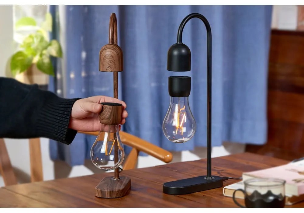 Čierna stolová lampa (výška 36,5 cm) Evaro – Gingko