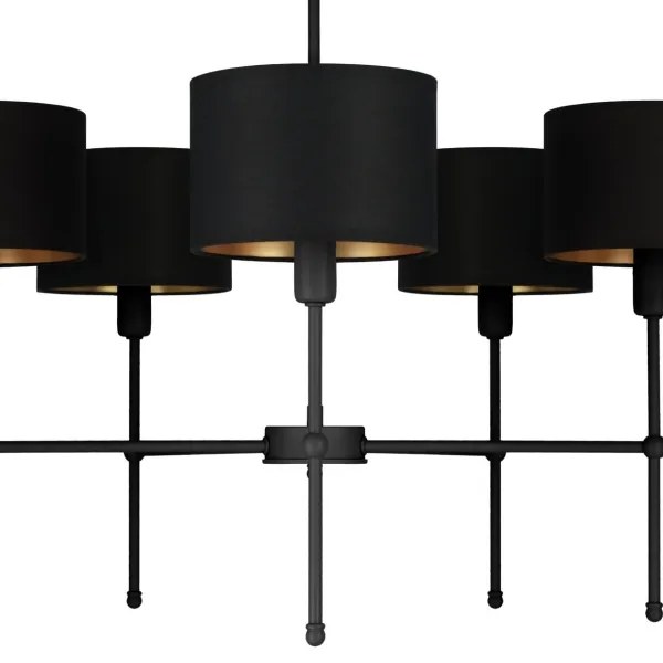 Luster na tyči MADELA 5xE14/40W/230V čierna