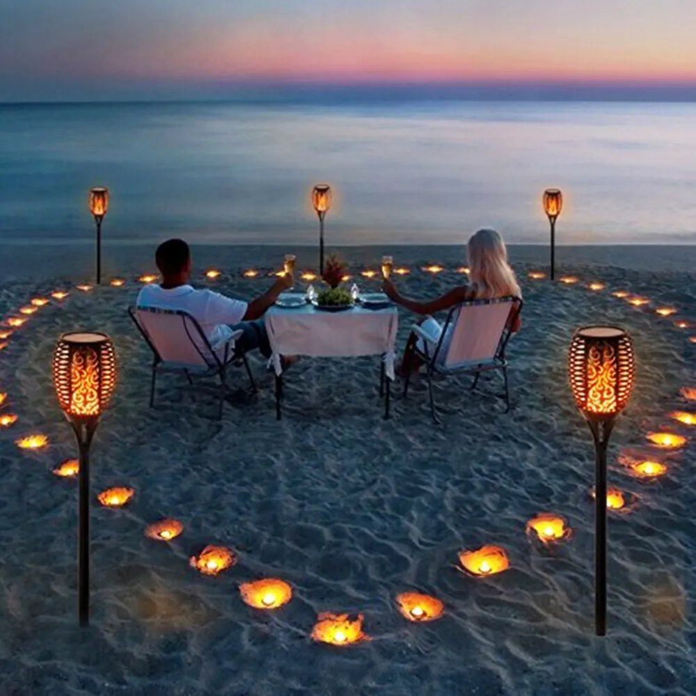 Bezdoteku LEDSolar 96 solárne vonkajšie horiacu fakľu pochodeň 4 ks, 96 LED, bezdrôtové, IPRO, 1W, teplá            farba