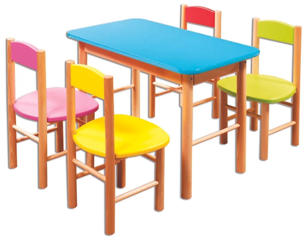 Detská drevená stolička z masívu - farebná