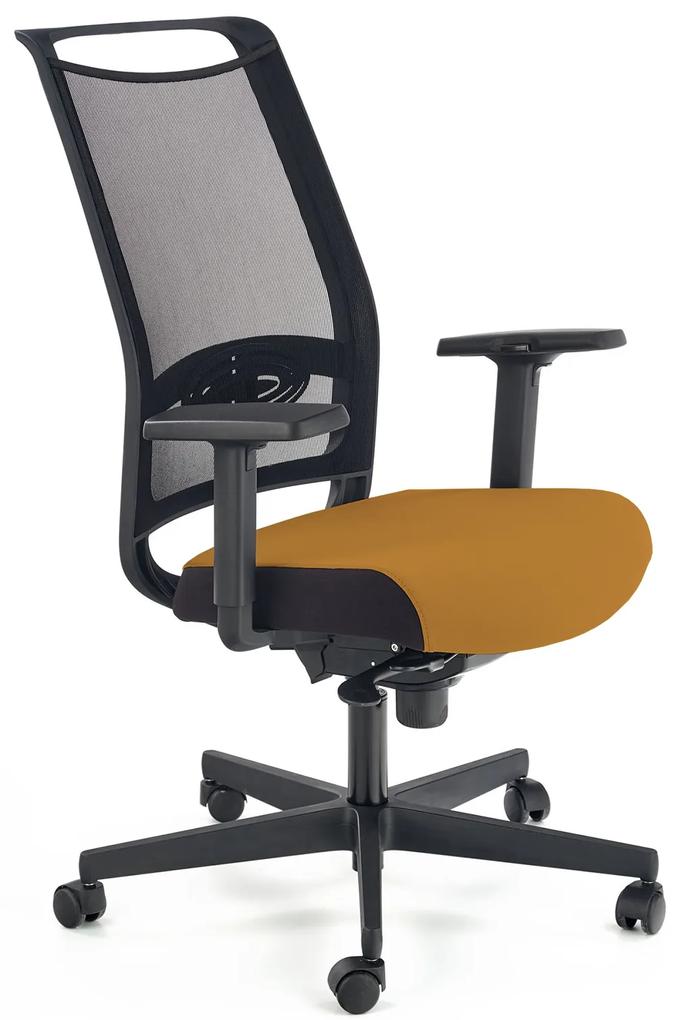 Kancelárska stolička Galatta (čierna + horčicová). Vlastná spoľahlivá doprava až k Vám domov. 1028144