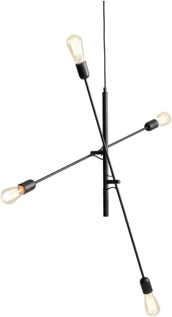 BonamiČierne závesné svietidlo na 4 žiarovky Custom Form Twigo