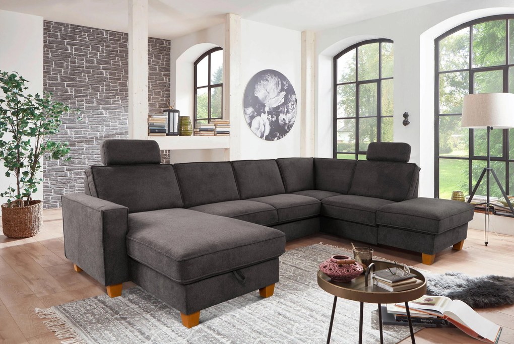 XXXLutz SEDACIA SÚPRAVA, textil, tmavosivá Sit & More - Sedačky - 000144005829