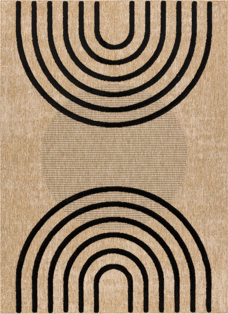 Dywany Łuszczów, Kusový koberec Spark 0688 beige/black, 160x220, béžová, chodba / predsieň