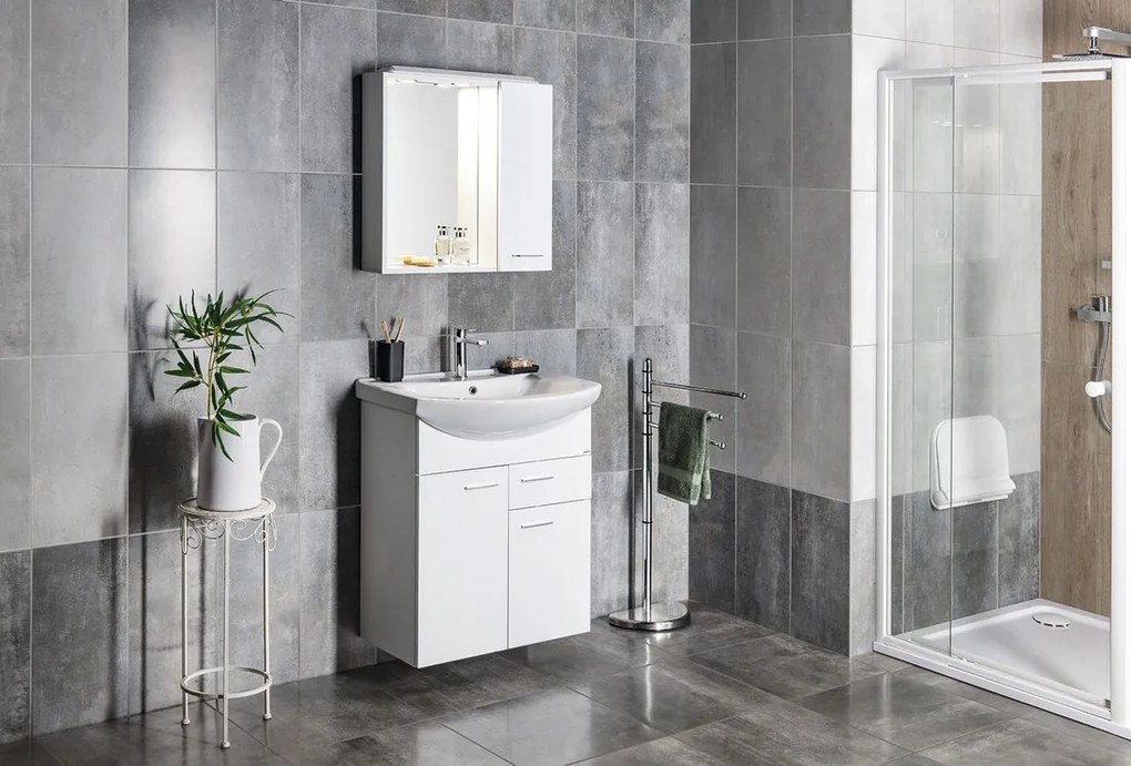 Aqualine Aqualine, ZOJA skrinka s keramickým umývadlom 40x22 cm, dub platin, 51049DP-01
