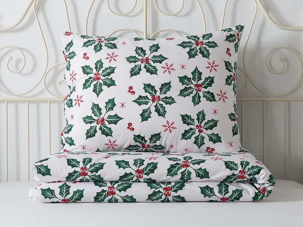 XPOSE® Bavlnené Renforcé obliečky VESELÉ VIANOCE - biele