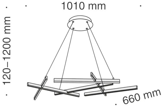 Maytoni MOD016PL-L75B - LED Luster na lanku LINE LED/79W/230V čierna