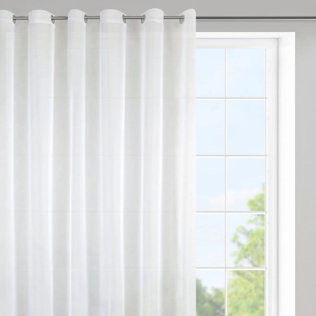 ZÁCLONA NA KRÚŽKOCH LUCY 350X150 CM BIELA