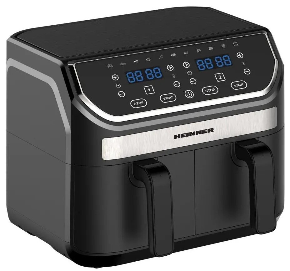 Heinner HAF-KDB1700BK - Duálna teplovzdušná fritéza 8,5 l 1700W/230V čierna