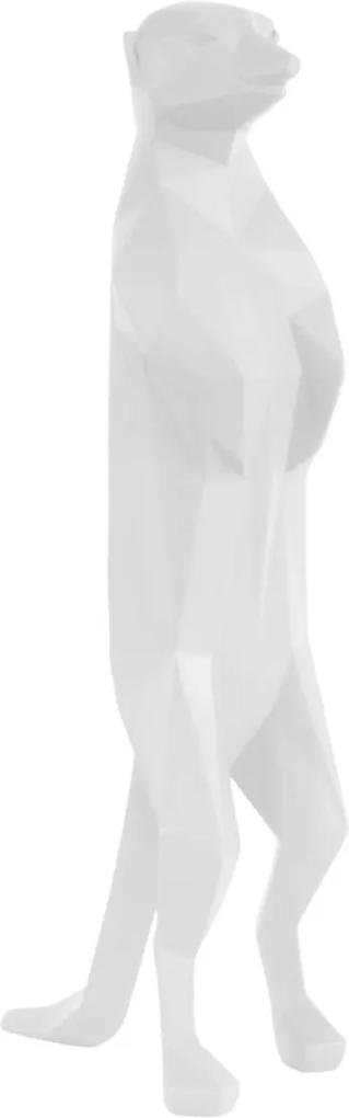 Sada 3 ks: Soška Origami Meerkat biela 14,8 × 8,5 × 31,7 cm