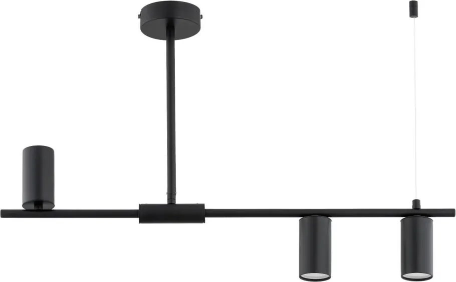 Luster na tyči URANOS 3xGU10/10W/230V čierny