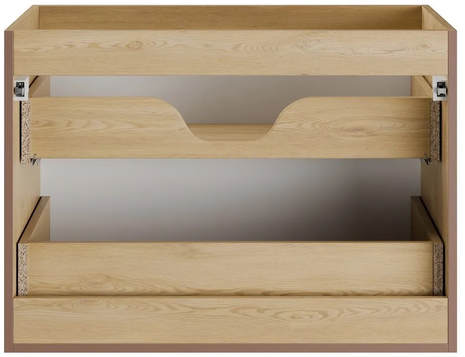 Kúpeľňová zostava Nordic s doskou a skrinkami 80 cm dub cremona
