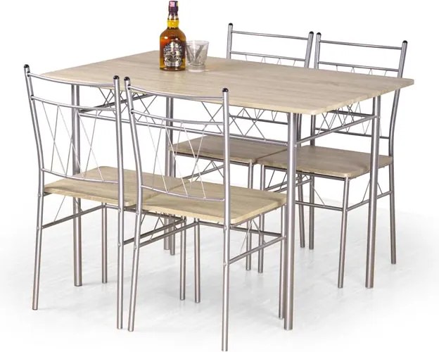 Jedálenský set Feeny (pre 4 osoby) (dub sonoma). Vlastná spoľahlivá doprava až k Vám domov. 770471
