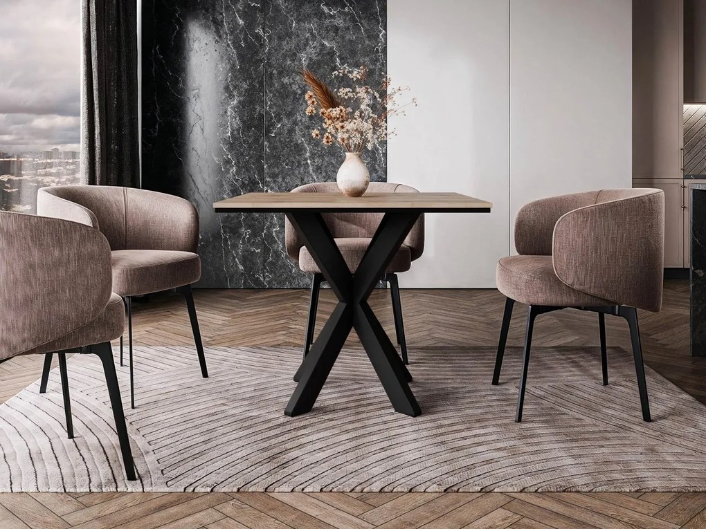 Moderný stôl Umtir, Farby: betón / čierna