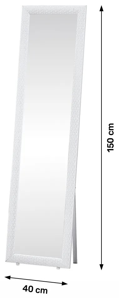 Biele stojanové zrkadlo BLANCO