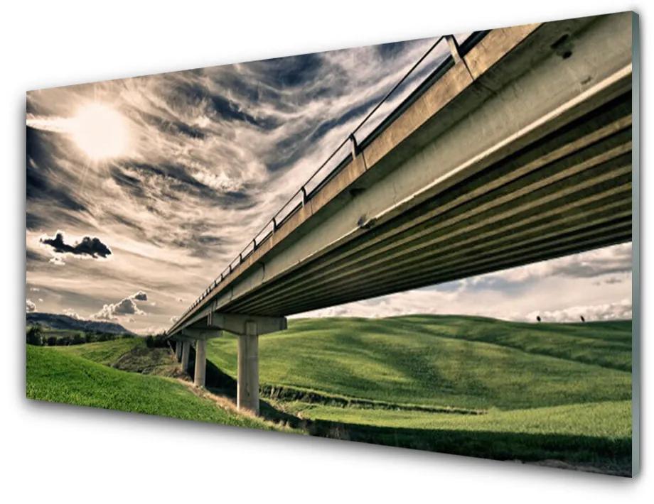 Obraz na skle Diaľnica most údolie 120x60 cm