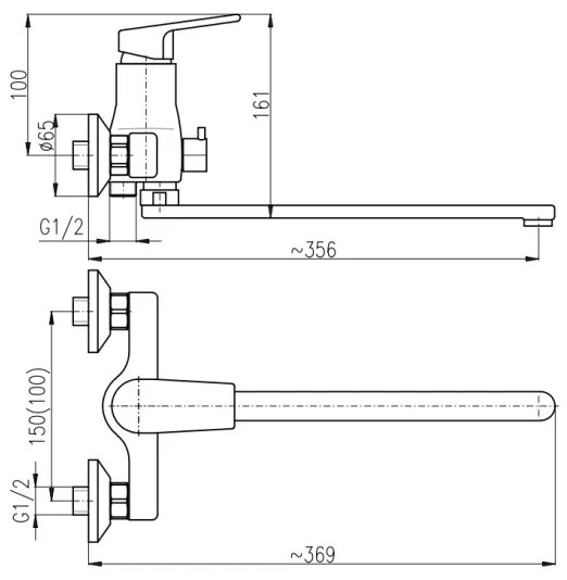 RAV Slezák CO153.5 - Vaňová batéria COLORADO lesklý chróm