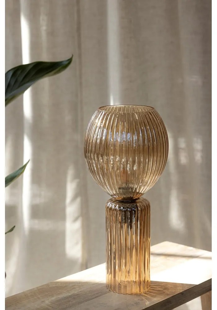 Stolová lampa jantárová so skleneným tienidlom (výška 40 cm) Toulipa – Markslöjd