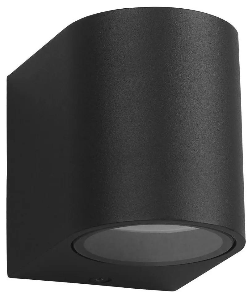 Exteriérové nástenné LED svietidlo OVALIS, 1x čierne hliníkové tienidlo