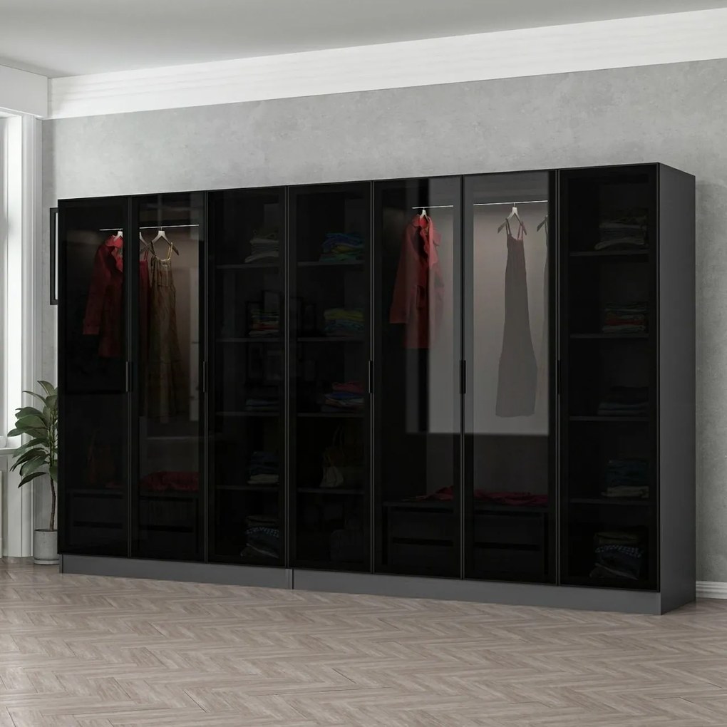 Kale šatníková skriňa šírka 315cm elegant dizajn antracit