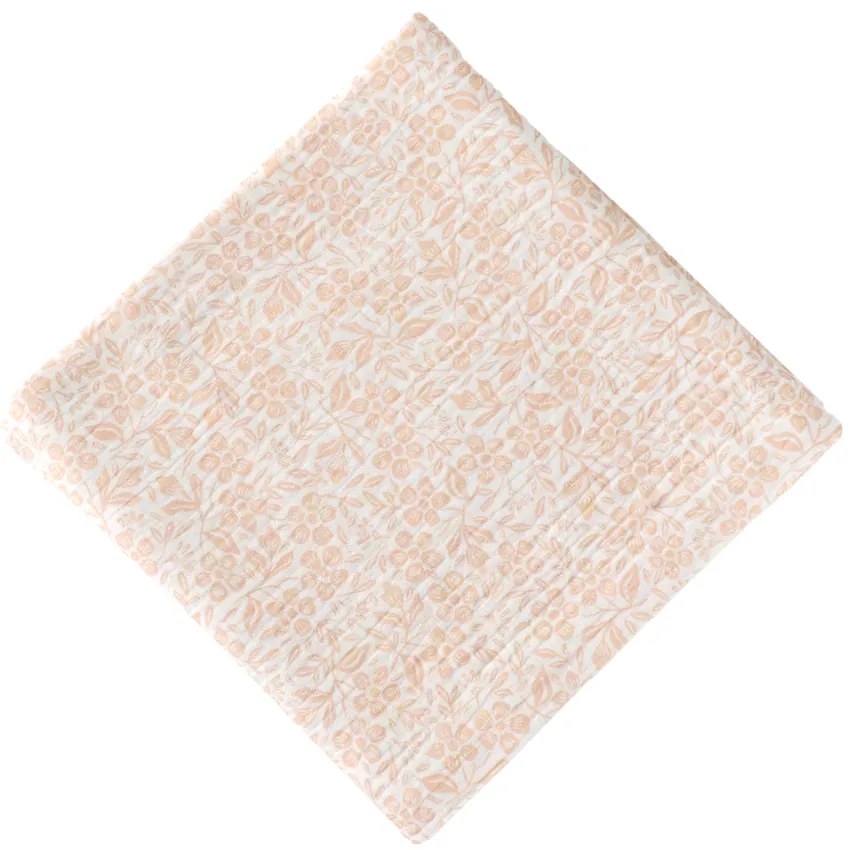 Mušelínová plienka SOFTELLO 80x80cm - broskyňové kvietky