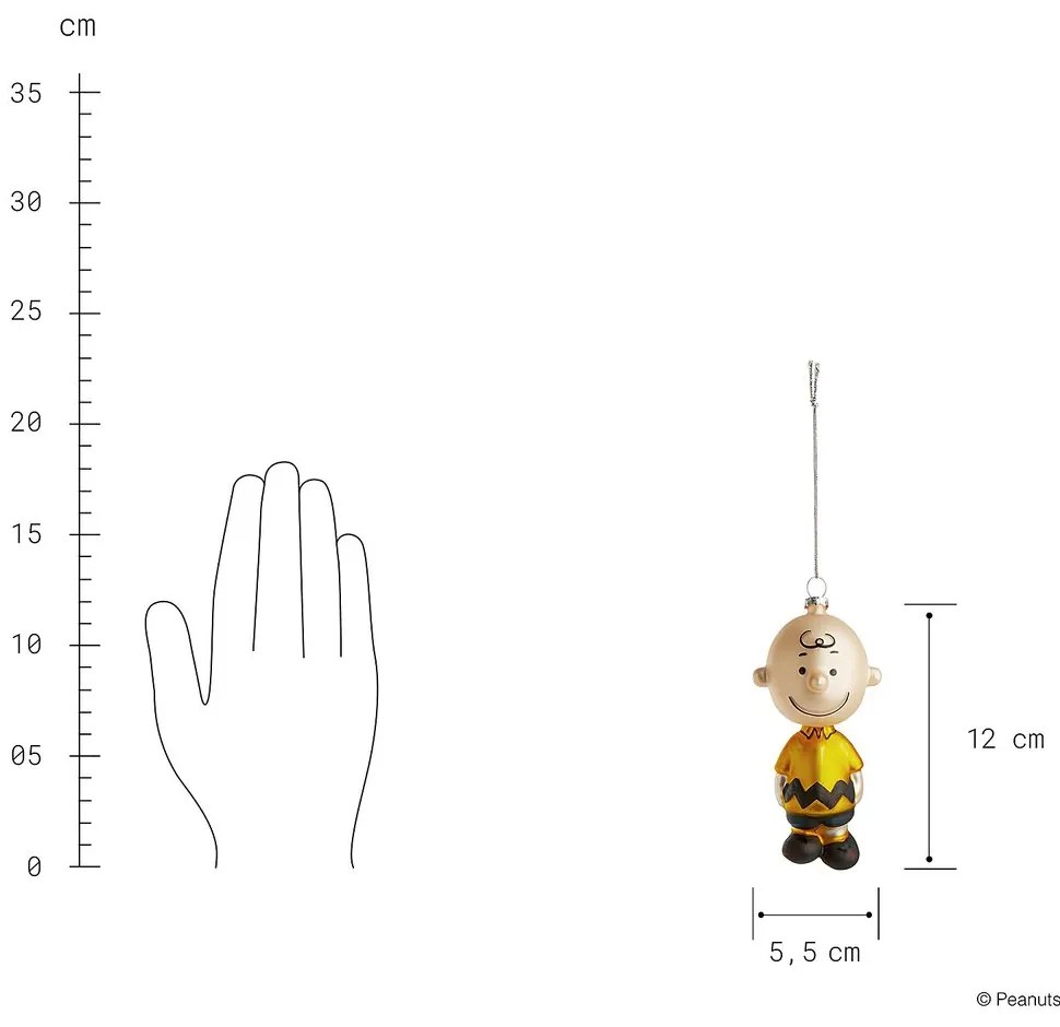 PEANUTS Sklenená ozdoba figúrka Charlie Brown
