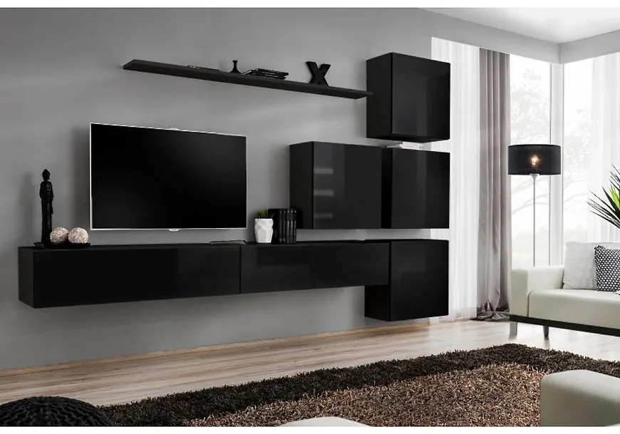 Obývacia stena Switch IX Čierna