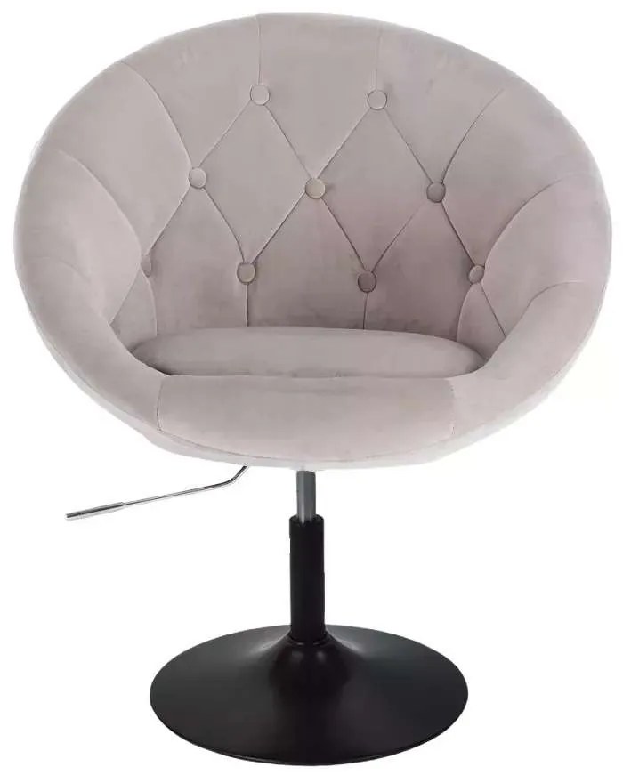 LuxuryForm DESIGN Kreslo VERA VELUR na čiernom tanieri - svetlo šedé