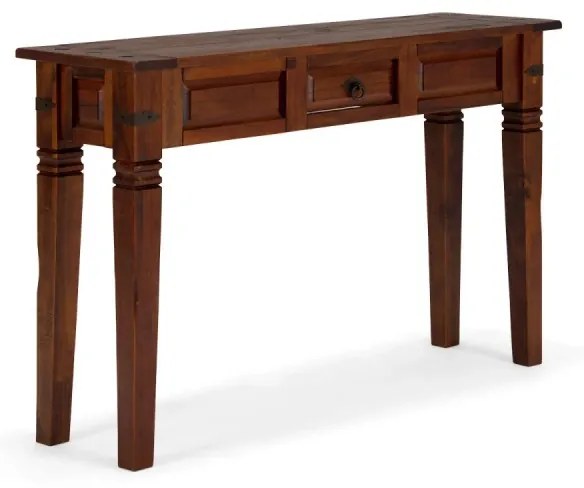furniture-nabytek.cz - Masívny toaletný stolík Catana z borovicového dreva, hnedý, lakovaný – 120×35×76 cm