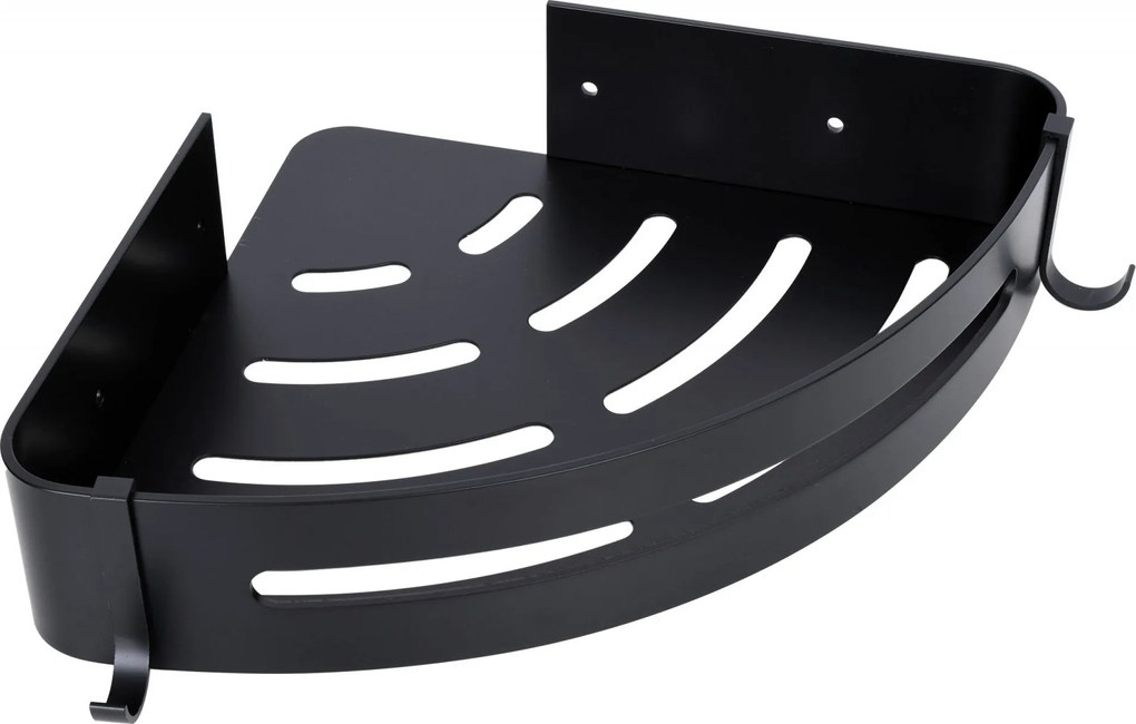 Čierna rohová polička do kúpeľne MYZEA - 2 kusy