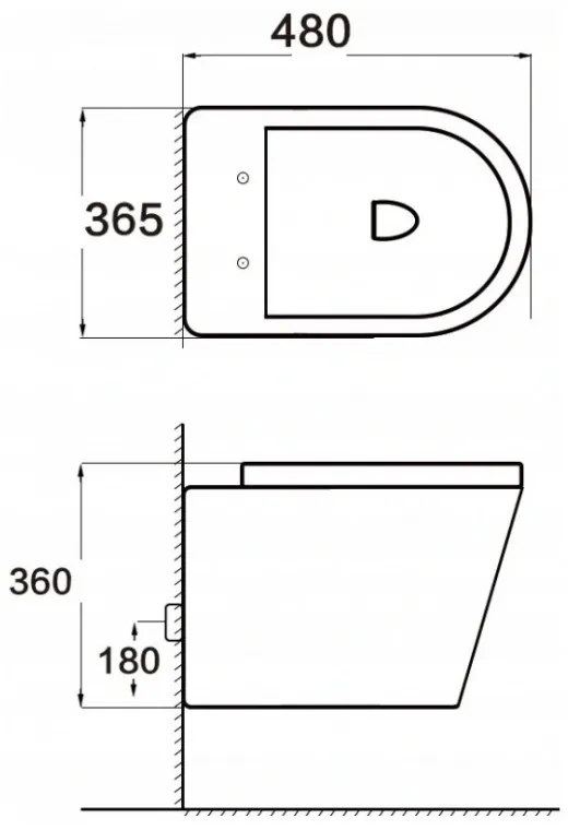 Závěsný WC set MEXEN RICO 36,5 cm s prkénkem UNO bílý