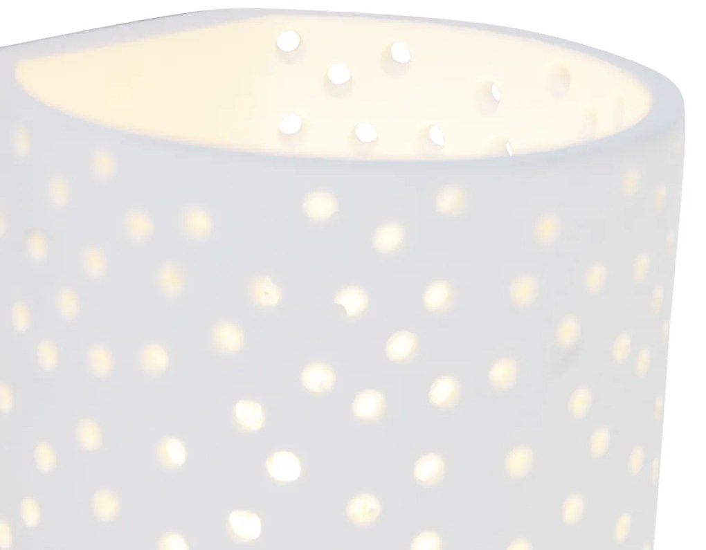 Vinylová nástenná lampa biela omietka valcový tvar - Mahou