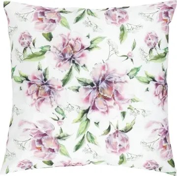Dekoračný vankúš 45x45 cm, pivonky, zamatový%
