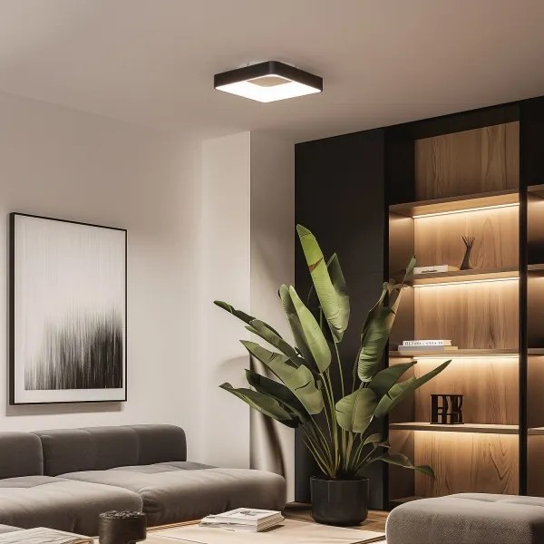 Brilagi - LED stmievateľné stropné svietidlo FALCON II LED/80W/230V 40x40 cm čierne + diaľkové ovládanie