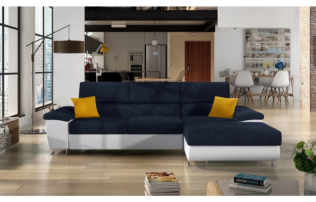 Rohová sedacia súprava Alvin Mini, Dostupné poťahy: ekokoža Soft 017 + Bristol 2460 + ekokoža Soft 017, Strana: pravá