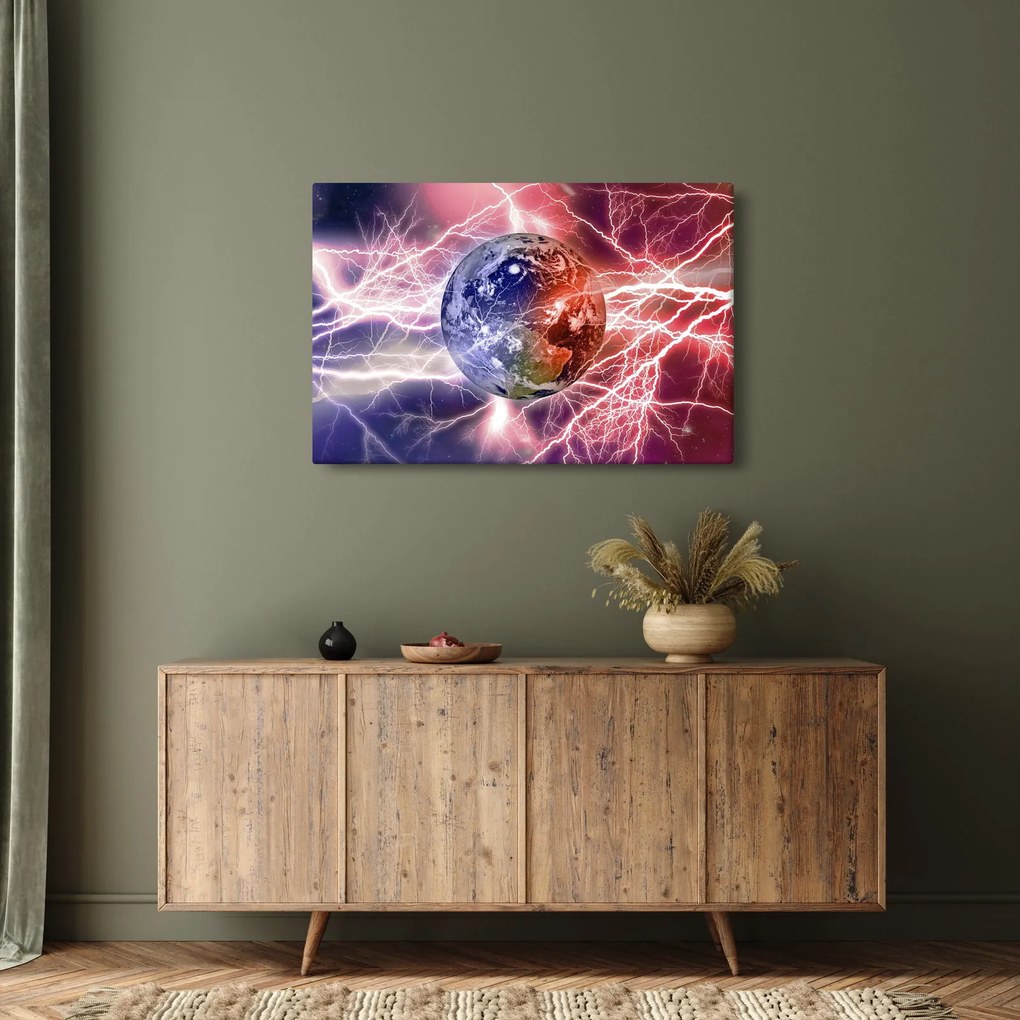 Obraz - Zemeguľa pod prúdom (90x60 cm)