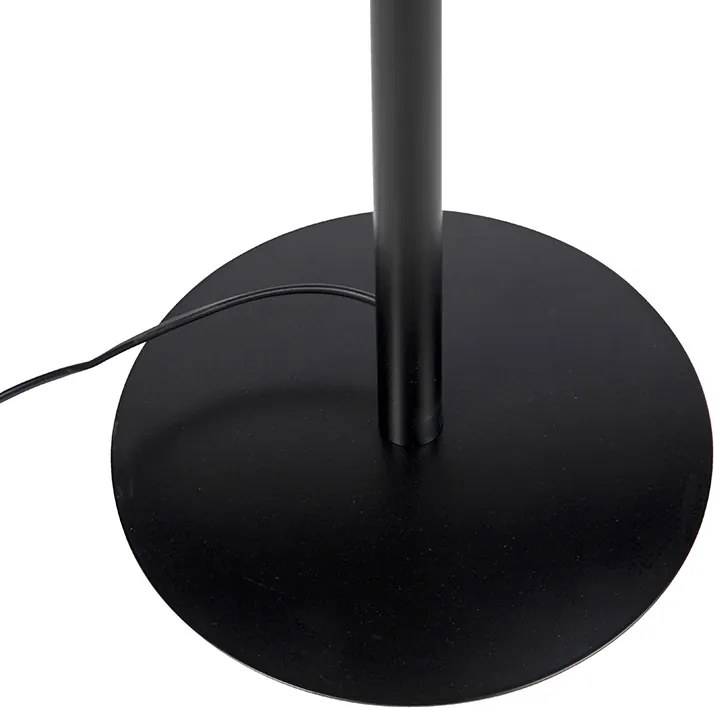 Stojacia lampa čierna s čiernym zamatovým tienidlom so zlatom 40 cm - Simplo