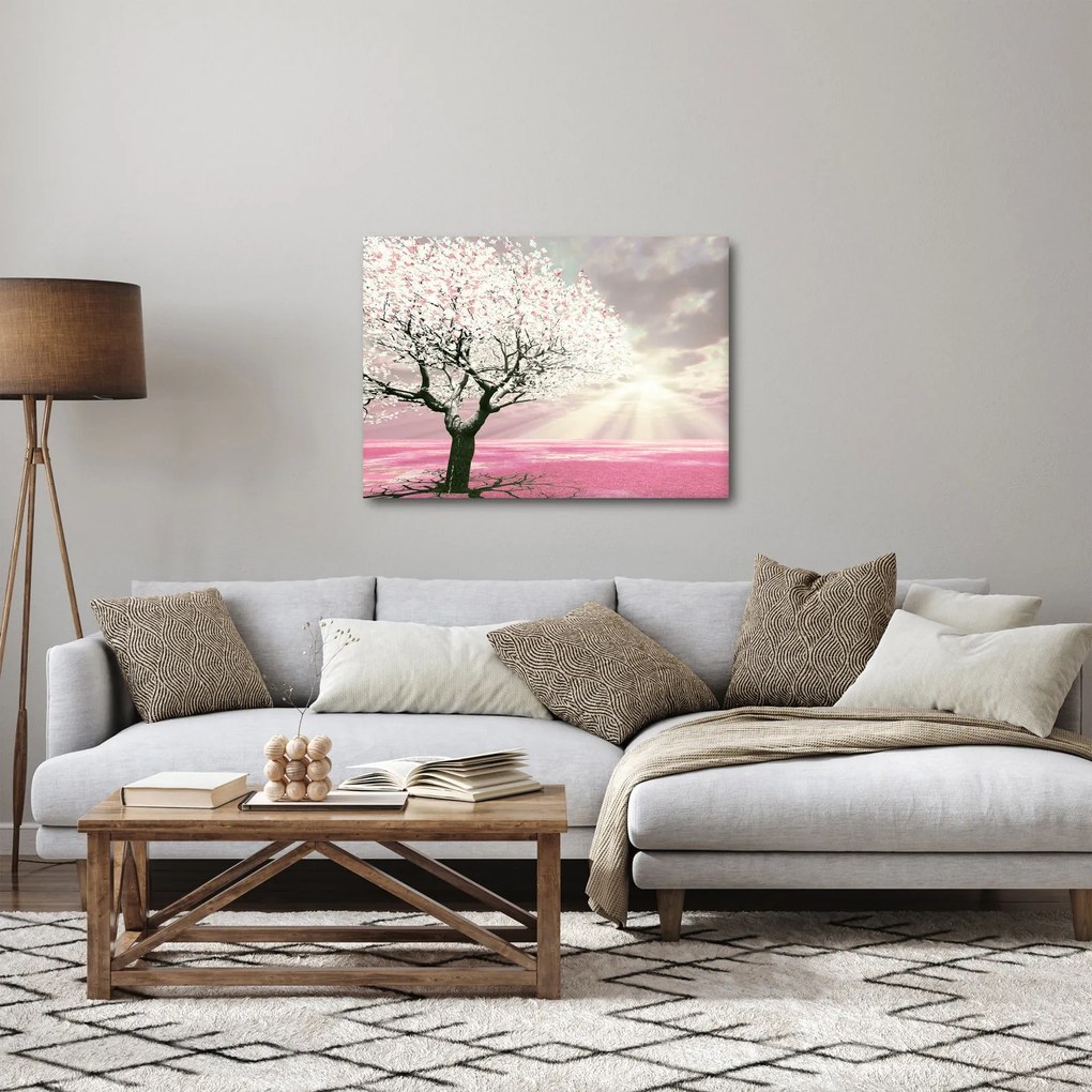 Ružový obraz stromu (70x50 cm)